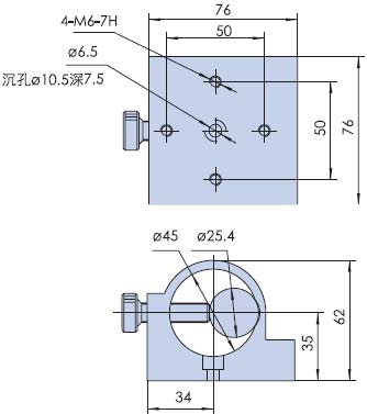 PGG101-45 激光管架 PGG101-45 激光管架