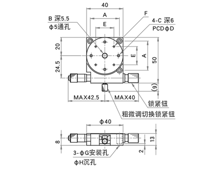 PDV派迪威 微型旋轉臺 迷你手動旋轉臺日本θ粗微調轉動平臺