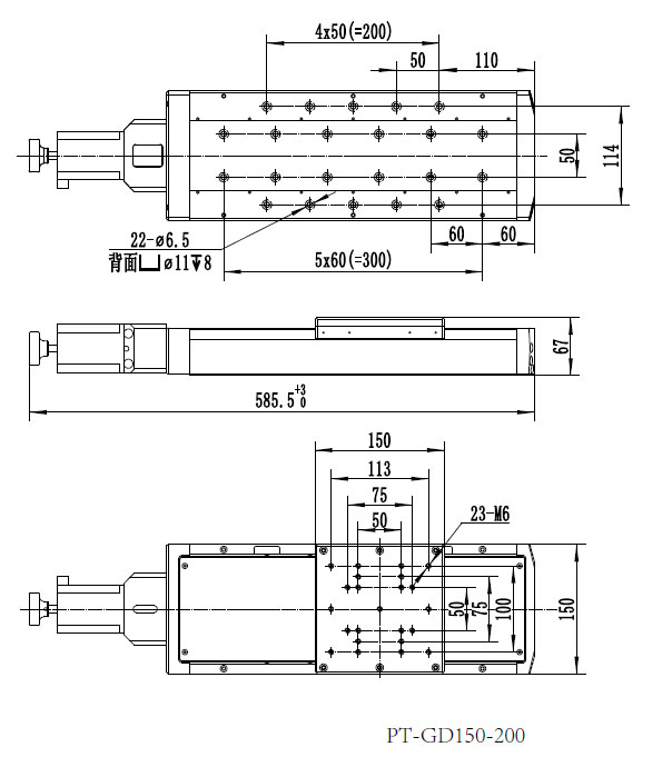 PT-GD150 高精度電動(dòng)平移臺 電動(dòng)滑臺 電動(dòng)移動(dòng)臺 平移臺 一維臺